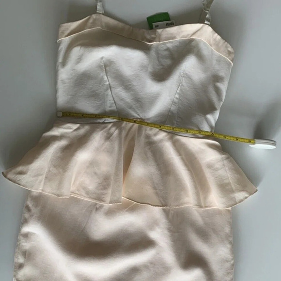 H&M Peplum Two Toned Blush Pastel Pink Cream Dress Adjustable Straps Size 2 - Picture 13 of 16